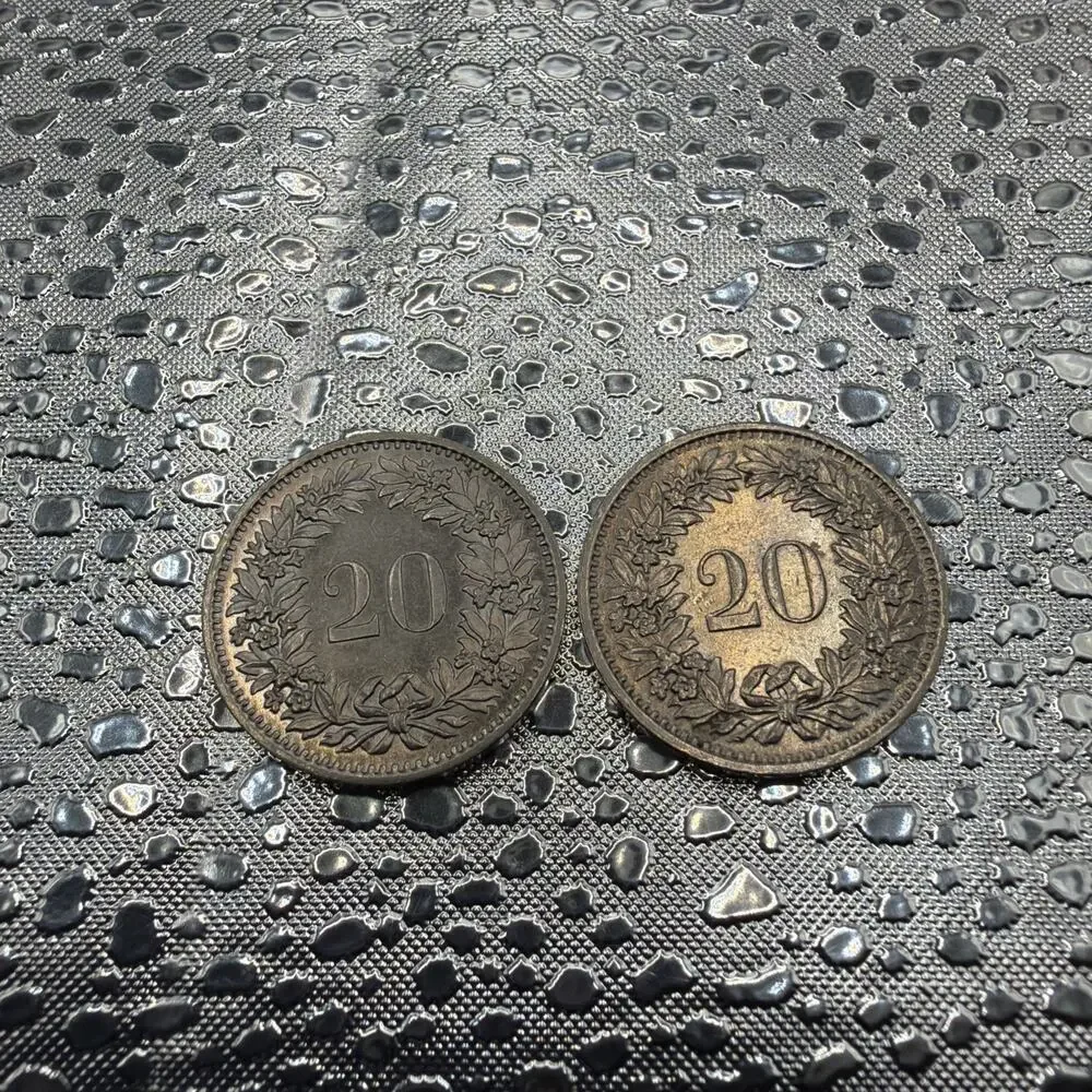 1971 1979 Switzerland Helvetica 20 Rappen Lot Of 2
